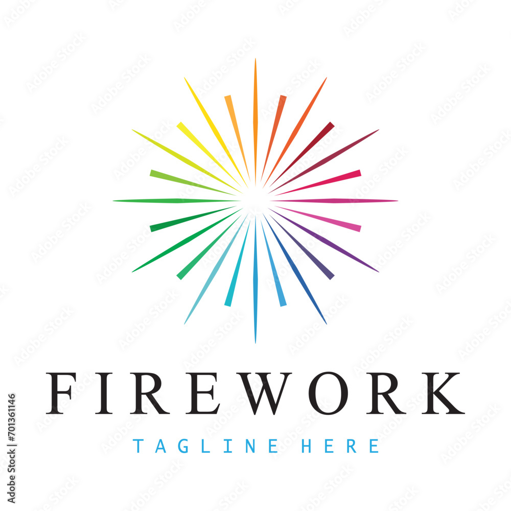 Obraz premium Firework Logo Design vector template
