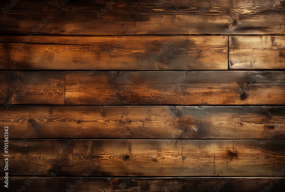 Fototapeta premium Vintage brown wood background, wooden plank