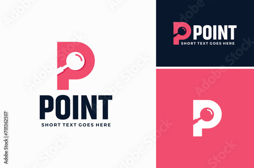 Initial Letter P with Magnifying Glass Magnifier Lupe for Searching Browsing logo design