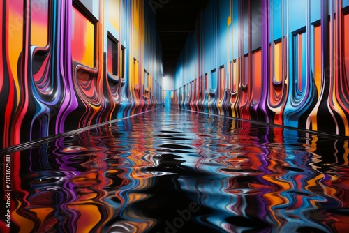 colorful liquid abstract background, reflections photo