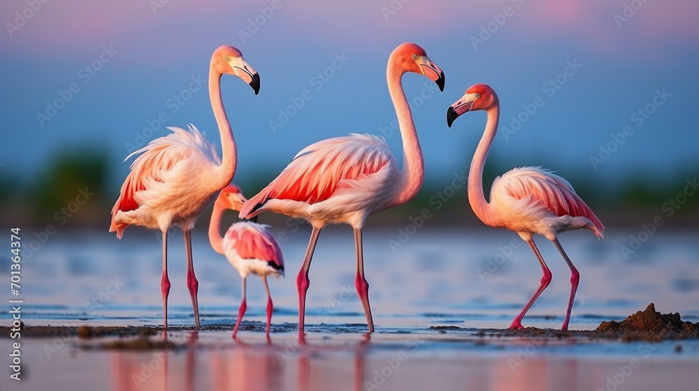 pink flamingo in the water