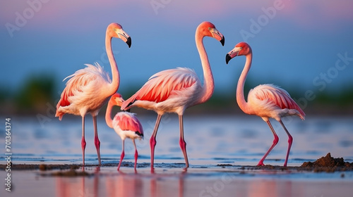 pink flamingo in the water © AA