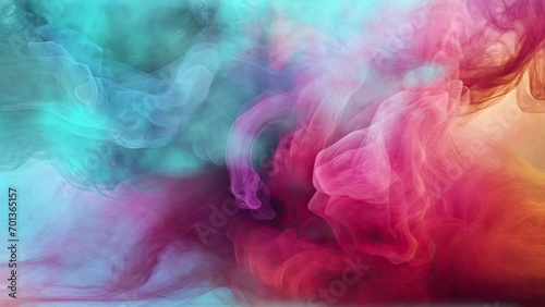 abstract background with brush strokes, blue, pink and orage colors flow over neutral background photo