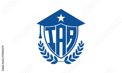 IAA three letter iconic academic logo design vector template. monogram, abstract, school, college, university, graduation cap symbol logo, shield, model, institute, educational, coaching canter, tech