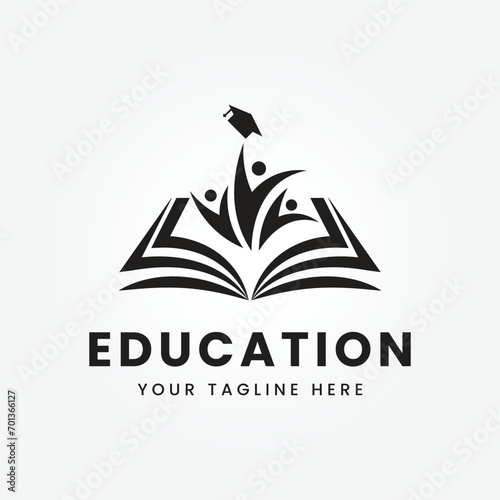 education logo icon design, vector illustration
