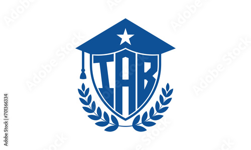 IAB three letter iconic academic logo design vector template. monogram, abstract, school, college, university, graduation cap symbol logo, shield, model, institute, educational, coaching canter, tech photo