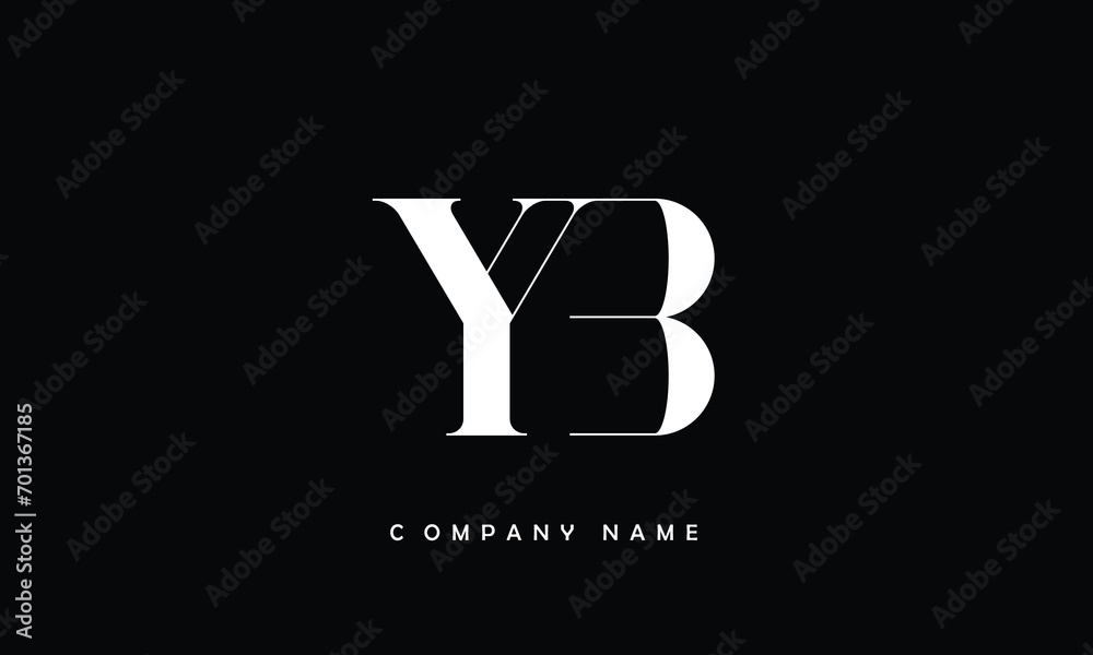 YB, BY, Y, B Abstract Letters Logo Monogram YB, BY, Y, B Abstract Letters Logo Monogram