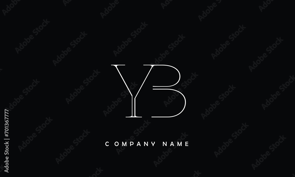 YB, BY, Y, B Abstract Letters Logo Monogram YB, BY, Y, B Abstract Letters Logo Monogram