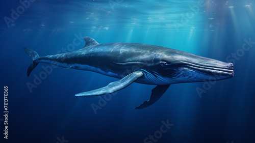 Humpback whale underwater. AI generated © Pippa