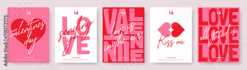 Obraz na plátně Valentine's day lettering card collection