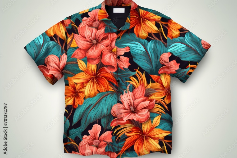 Summer leaf shirt with short sleeves on hanging