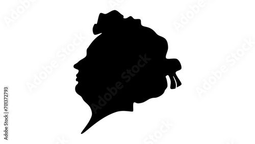 Anne, Queen of Great Britain, black isolated silhouette