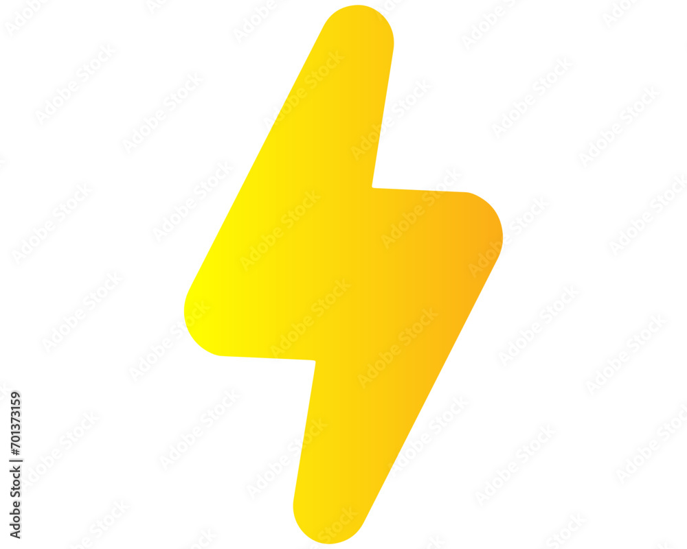 Yellow lightning icon. design element for a website and application Yellow lightning icon. design element for a website and application