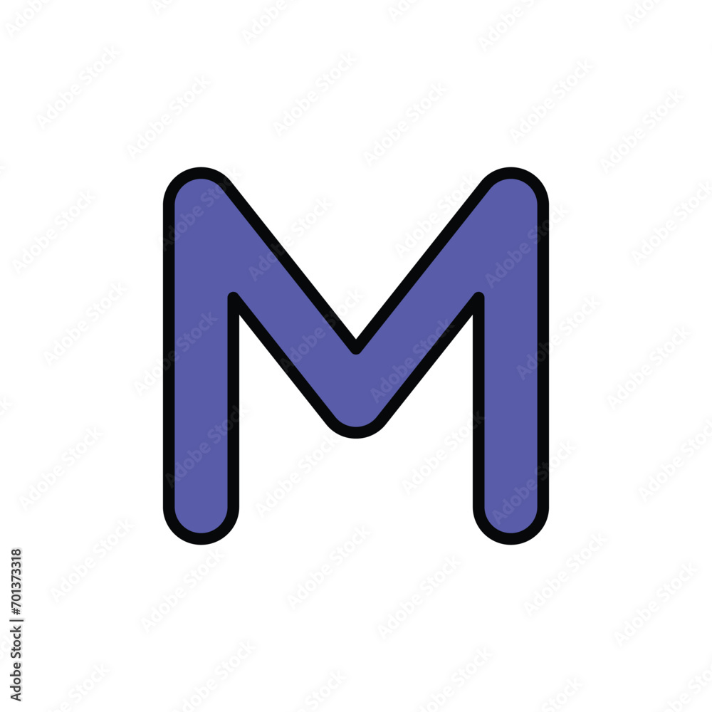 M icon design with white background stock illustration