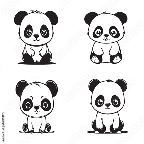 Fototapeta Naklejka Na Ścianę i Meble -  happy Cute Panda  vector design