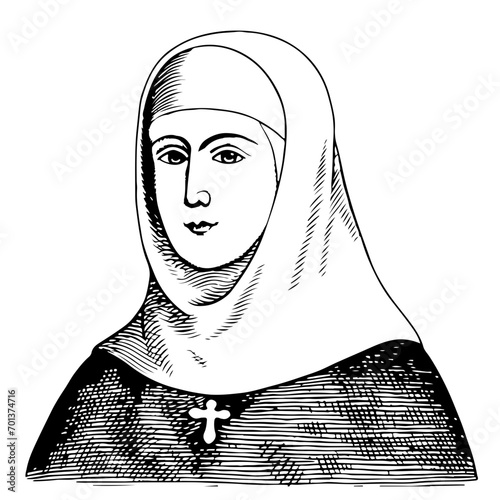 Rita of Cascia (1381-1457) vector illustration photo