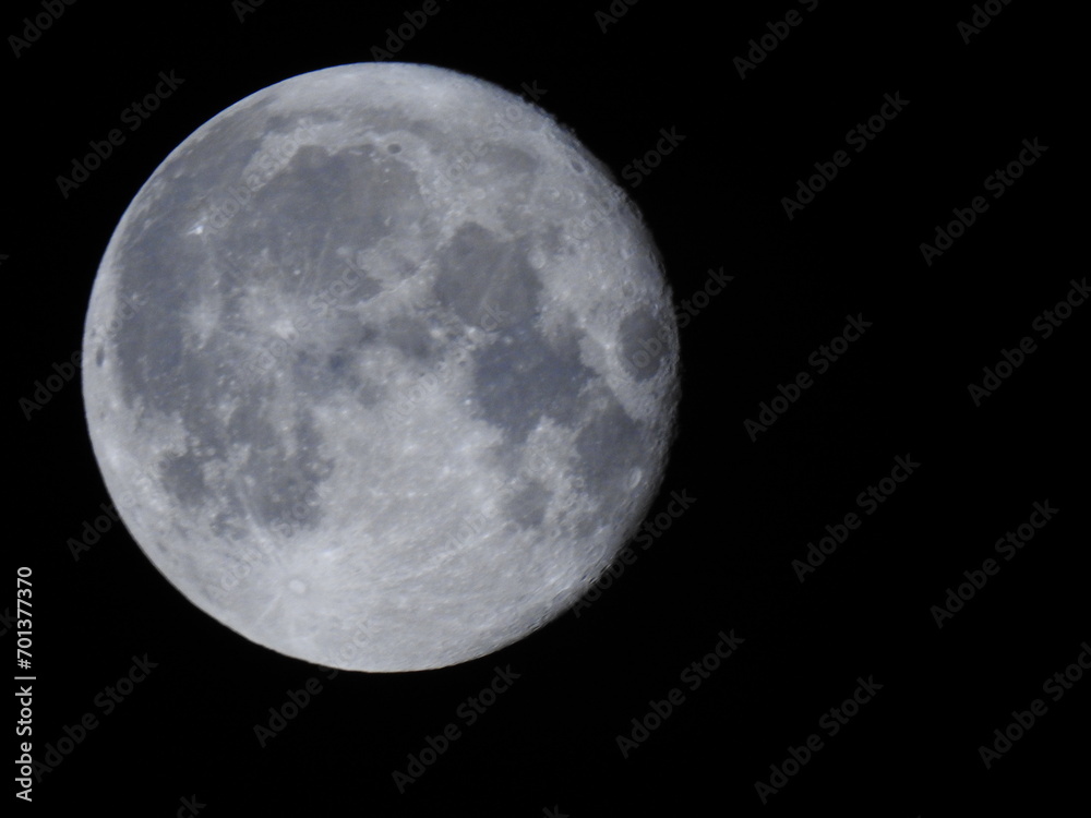 Full moon of August 2023 in about 70x magnification Full moon of August 2023 in about 70x magnification