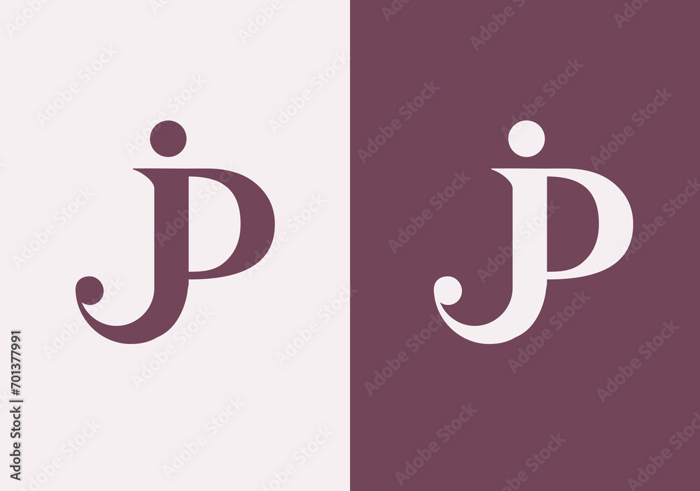 j and p logo letter JP logo. This logo icon incorporate with abstract shape in the creative way. - obrazy, fototapety, plakaty 