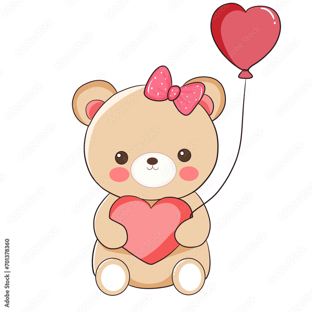 Obraz premium cute bear for valentine
