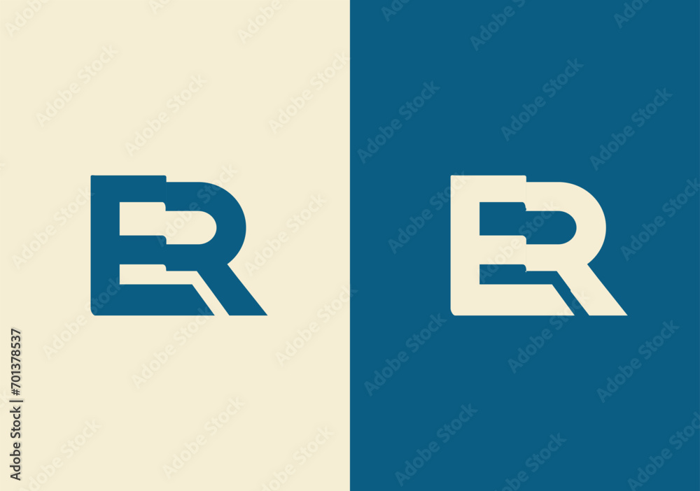 ER Alphabet letters Initials Monogram logo RE, E and R - obrazy, fototapety, plakaty 