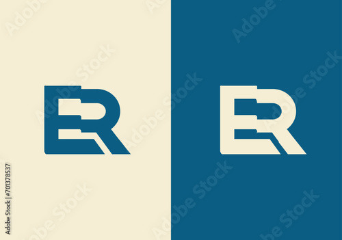 ER Alphabet letters Initials Monogram logo RE, E and R