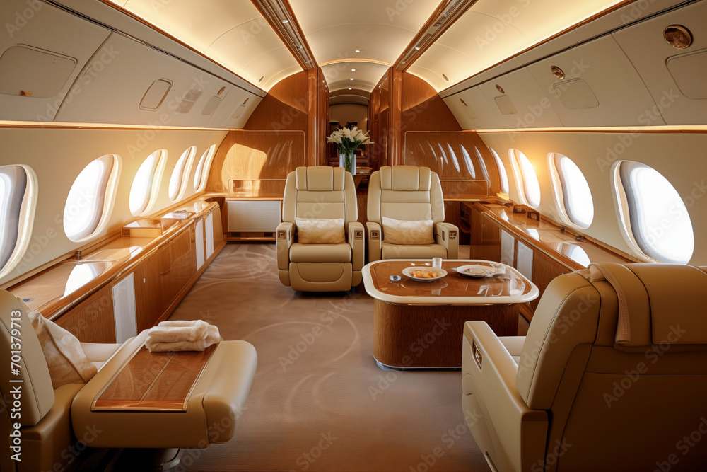 Fototapeta premium Private plane waiting for business executive passengers for luxury travel