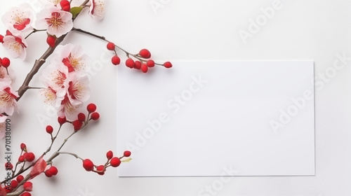 Wishing Joy and Prosperity: Blank Postcard for Lunar New Year Celebrations