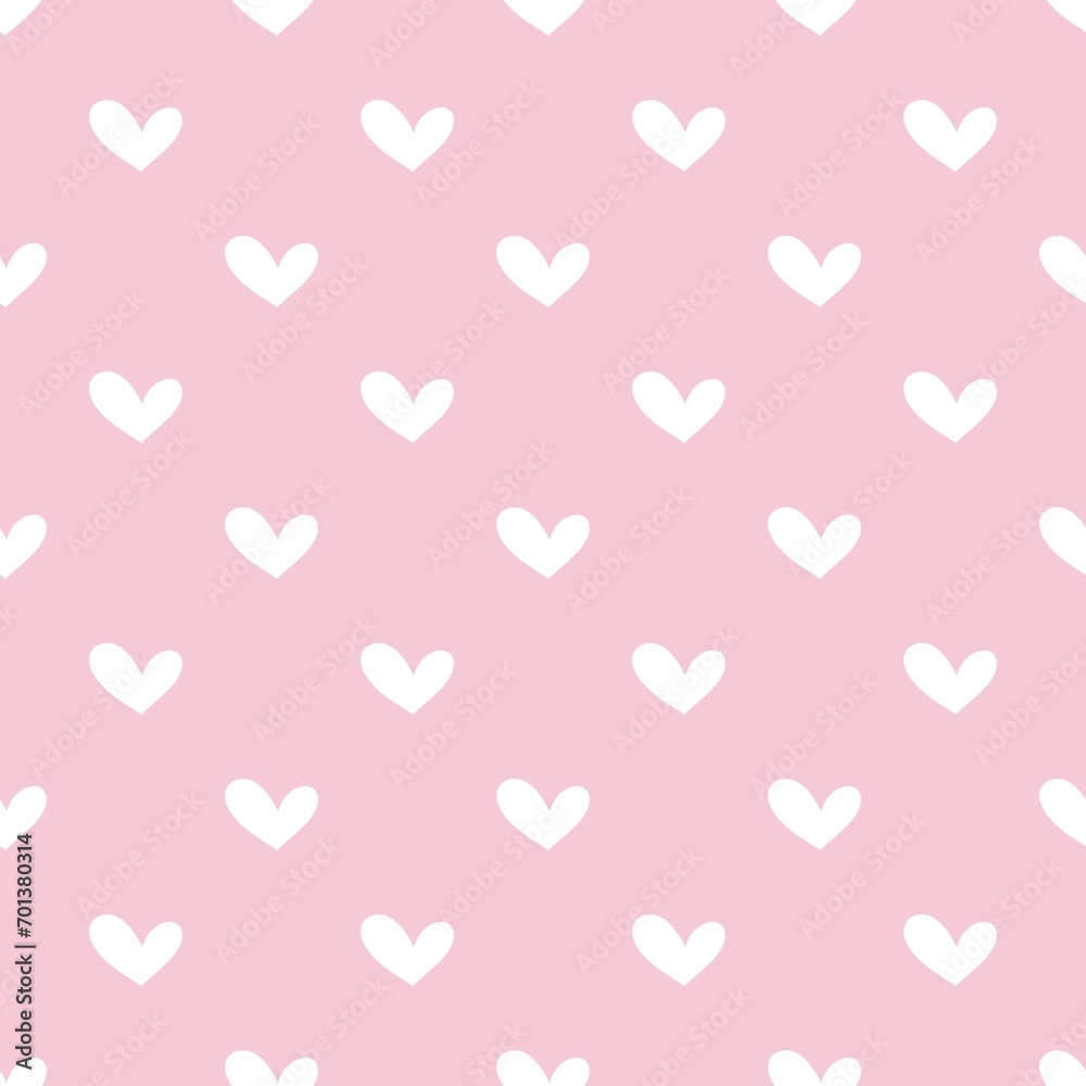 Seamless pattern of white heart shapes, pink background. Seamless pattern of white heart shapes, pink background.