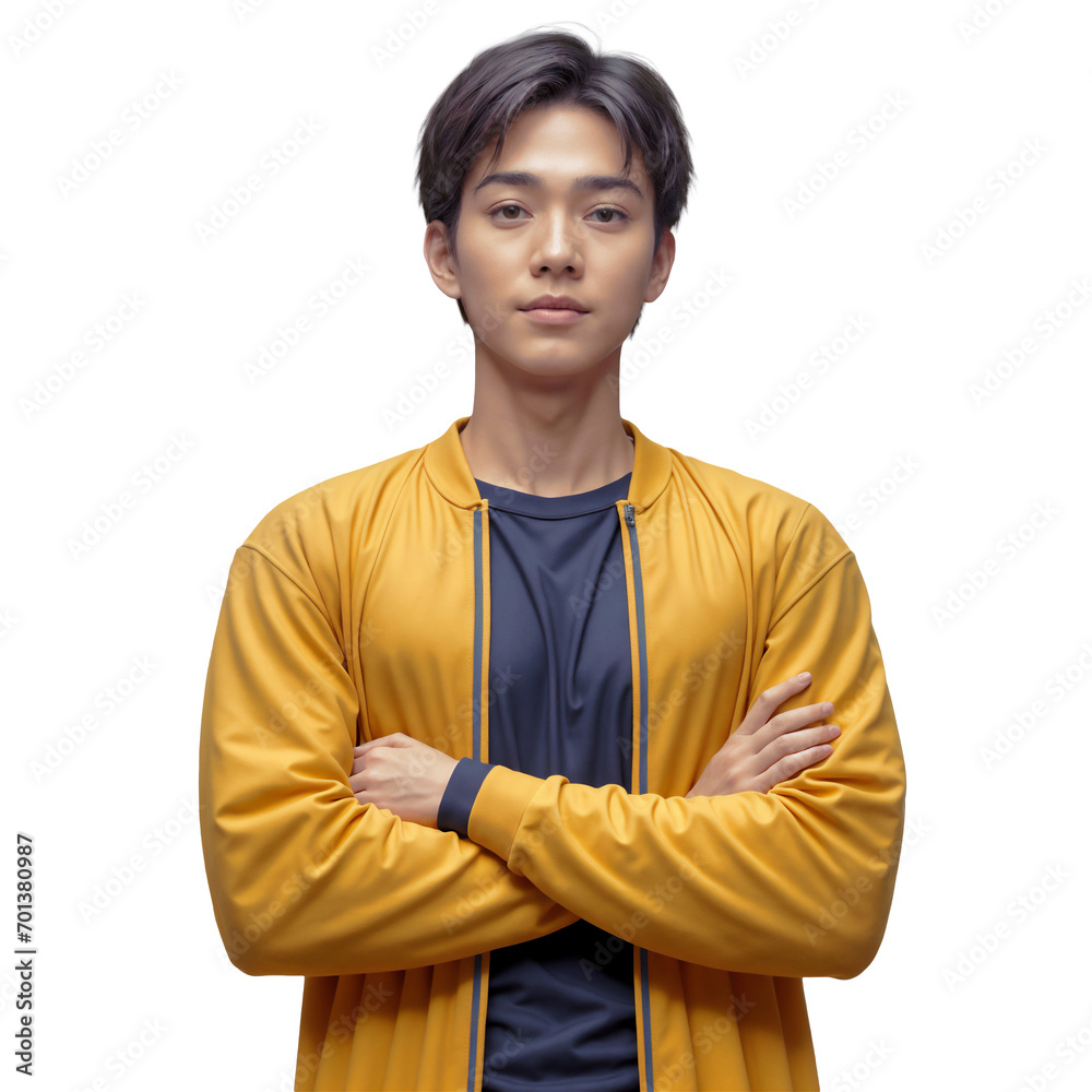 Portrait of a Confident University Student Teenage Young Man with Arms Crossed – Transparent Background PNG Portrait of a Confident University Student Teenage Young Man with Arms Crossed – Transparent Background PNG
