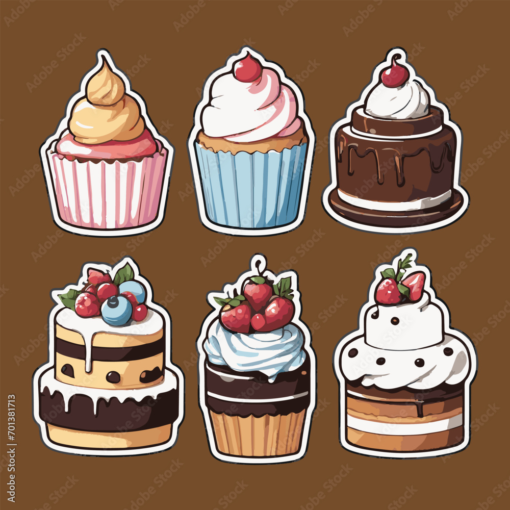 vector of some tasty cakes vector of some tasty cakes