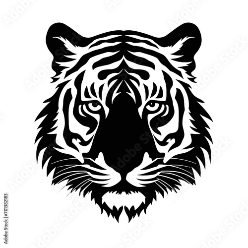 tiger head silhouette © vectorcyan
