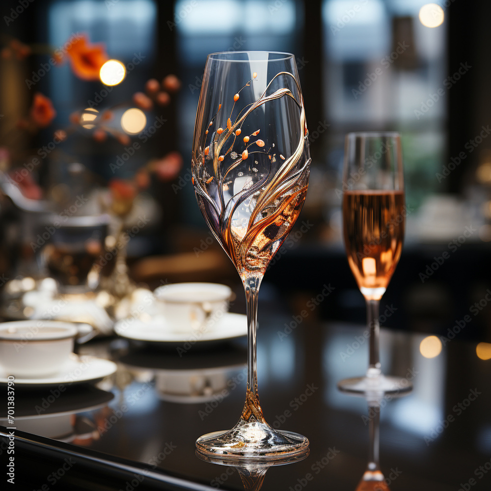 Obraz premium Fancy champagne glass