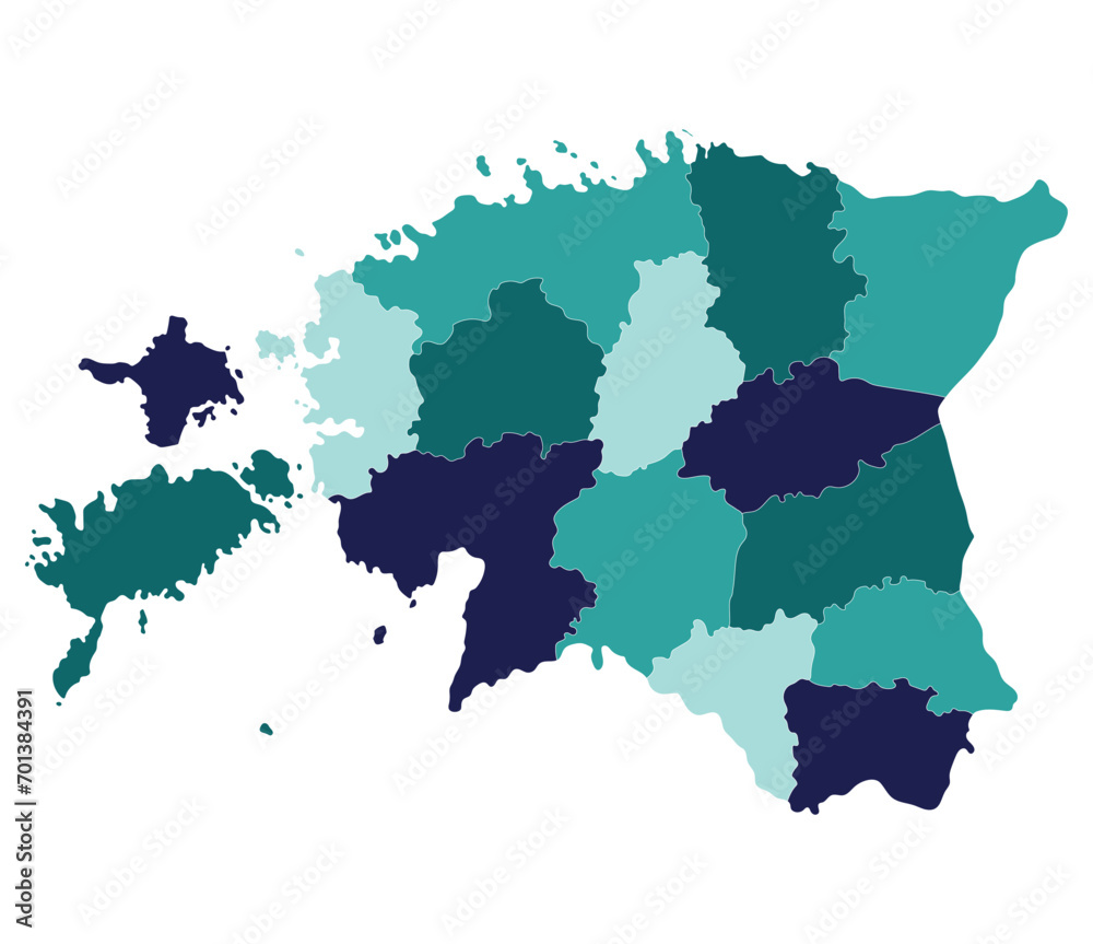 Obraz premium Estonia map. Map of Estonia in administrative regions