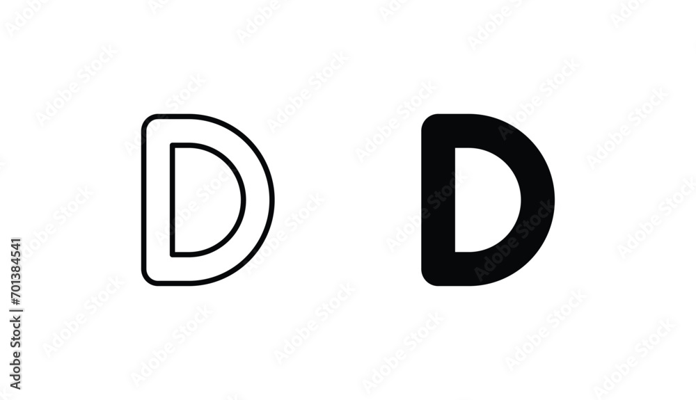 D icon design with white background stock illustration D icon design with white background stock illustration