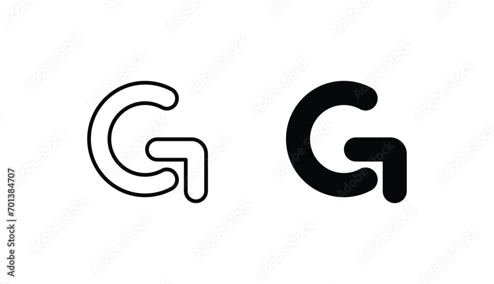 G icon design with white background stock illustration G icon design with white background stock illustration