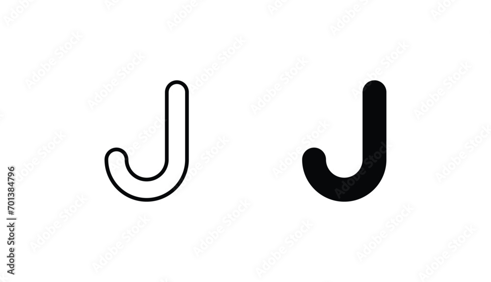 J icon design with white background stock illustration J icon design with white background stock illustration