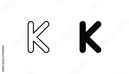 K icon design with white background stock illustration