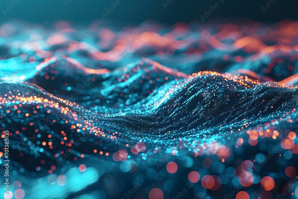 Cyber big data flow. Blockchain data fields. Network line connect stream Cyber big data flow. Blockchain data fields. Network line connect stream