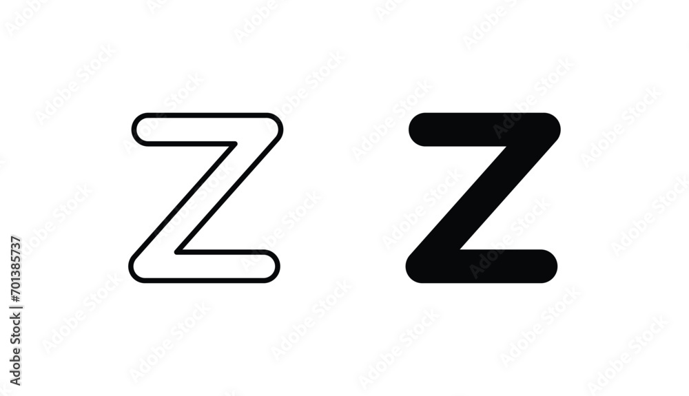 Fototapeta premium Z icon design with white background stock illustration