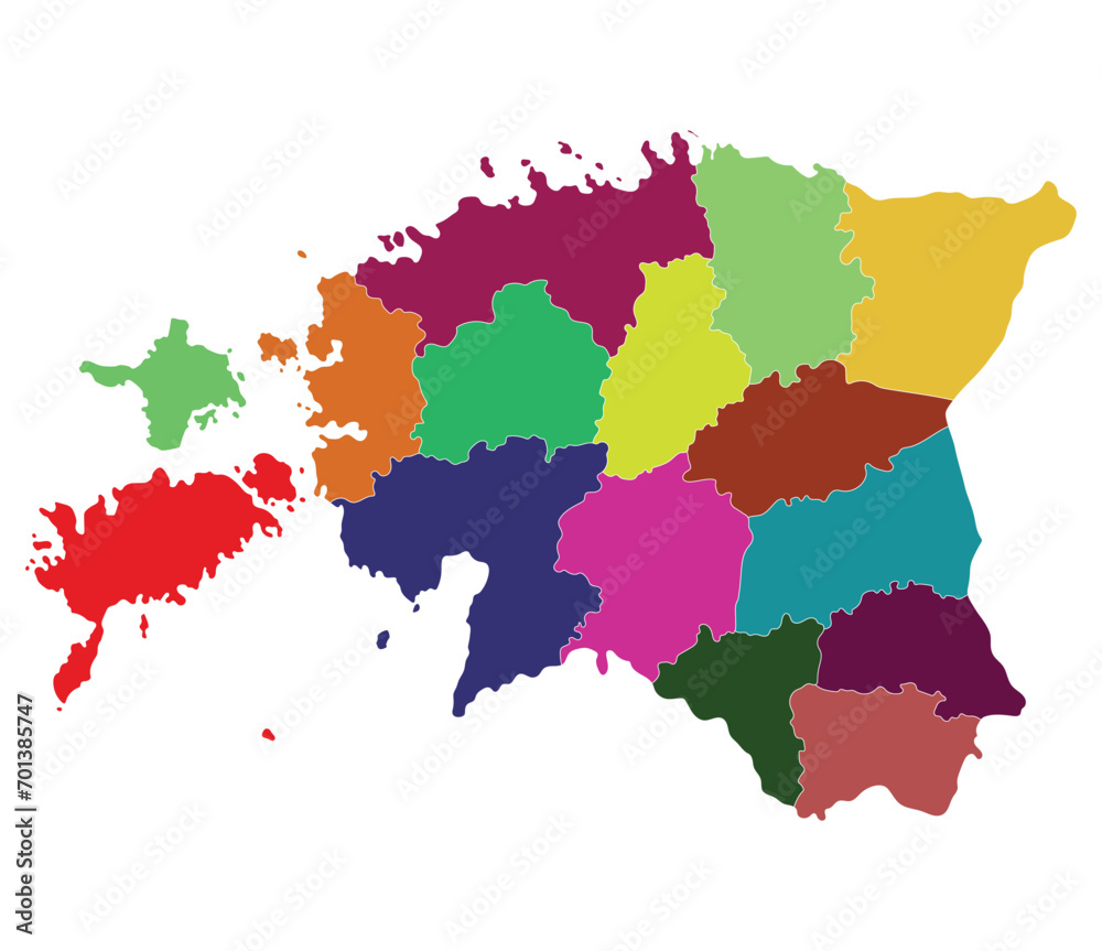 Obraz premium Estonia map. Map of Estonia in administrative regions