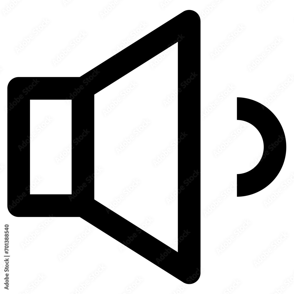 Sound low icon in outline style. Simple speaker volume vector — pixel-perfect icon. Sound low icon in outline style. Simple speaker volume vector — pixel-perfect icon.