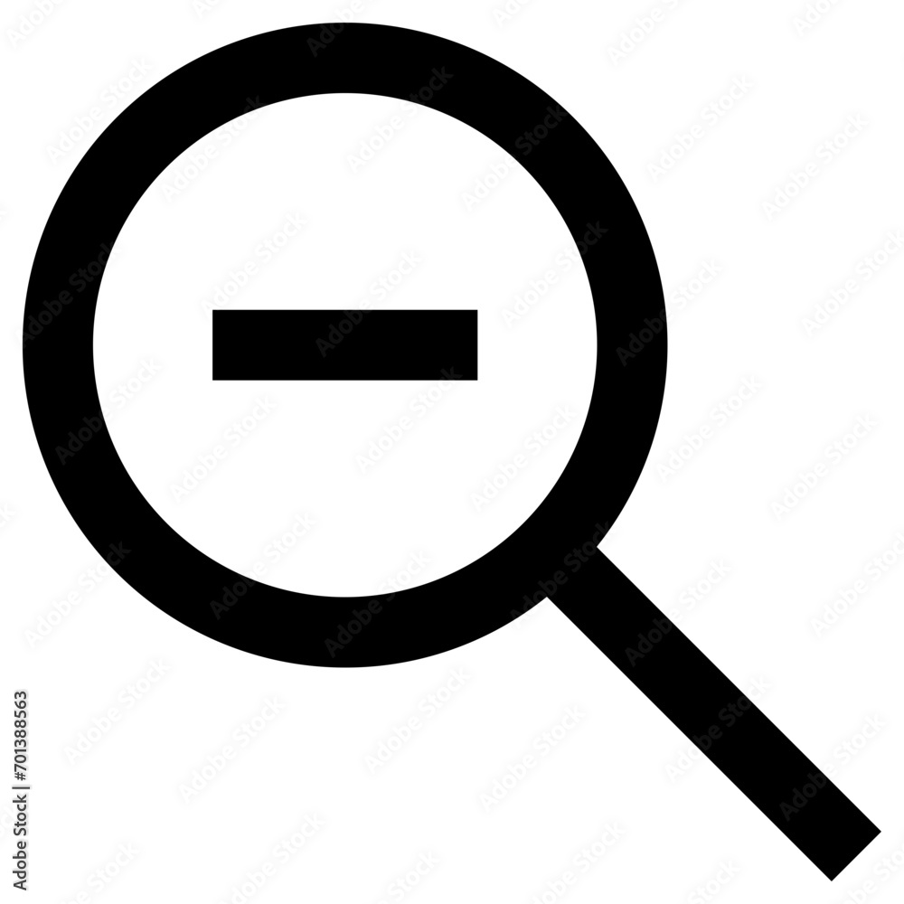 Magnifying glass minus icon in outline style. Simple zoom out vector — pixel-perfect icon. Magnifying glass minus icon in outline style. Simple zoom out vector — pixel-perfect icon.