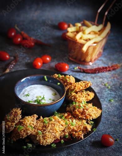 Fotografie Chicken strips - stripsy z kurczaka
