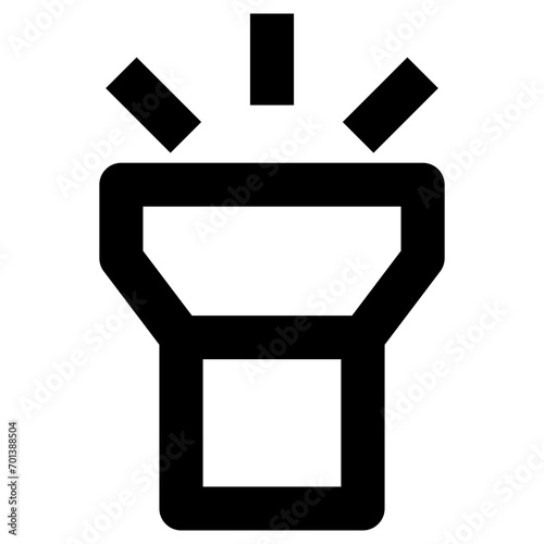 Torch icon in outline style. Simple light symbol vector — pixel-perfect icon.