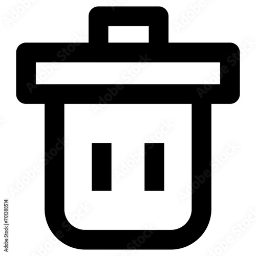 Trash bin icon in outline style. Simple delete symbol vector — pixel-perfect icon.