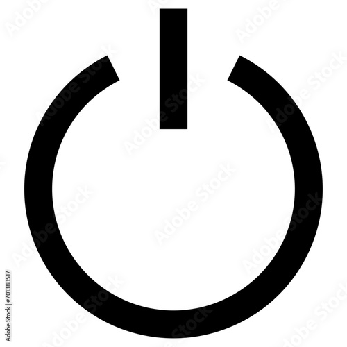 Turn off icon in outline style. Simple shutdown symbol vector — pixel-perfect icon.