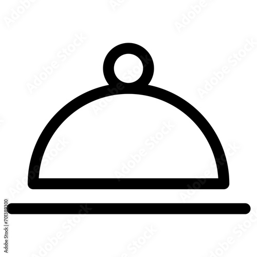 Dish menu icon in outline style. Simple utensil vector illustration — pixel-perfect icon.