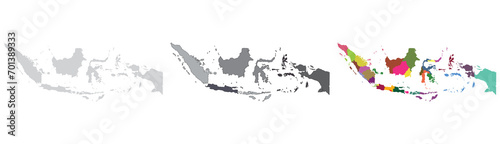 Indonesia map. Map of Indonesia in set