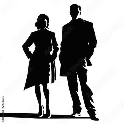 business people silhouettes vector illustration