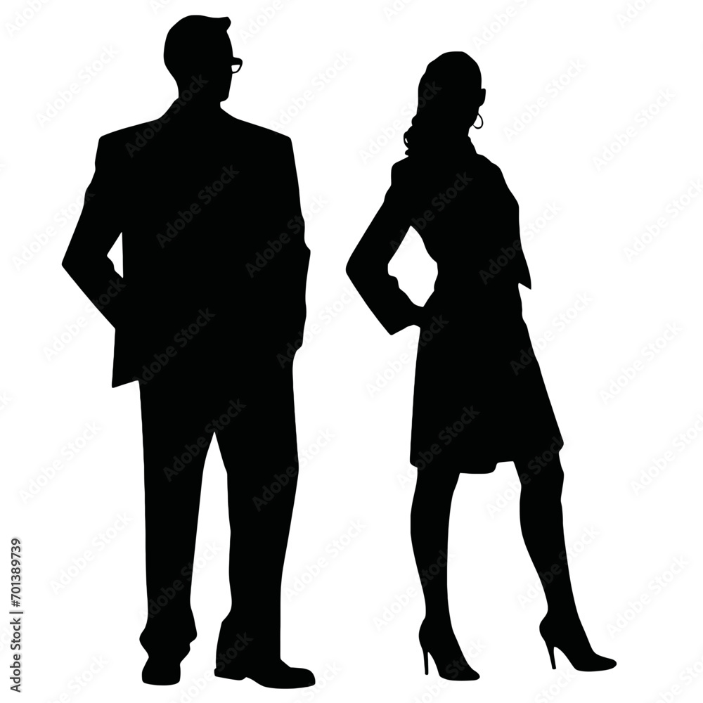 business people silhouettes vector illustration